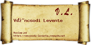 Váncsodi Levente névjegykártya